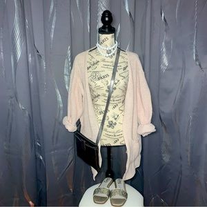 Womens SHEIN Pink Over Sized Open Knitted Cardigan With Pockets Size Medium